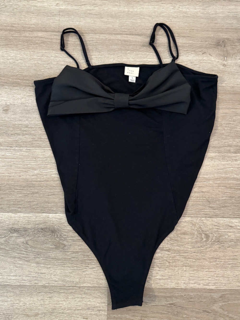 Black Bow-Accent Women’s bodysuit